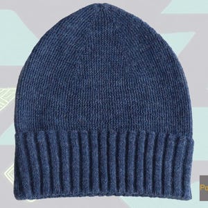 Unisex beanie baby alpaca 100%, Soft and Stretchy with Ribbed Edge, unisex rib cuff beanie, color jeans blue, fits for almost everybody.