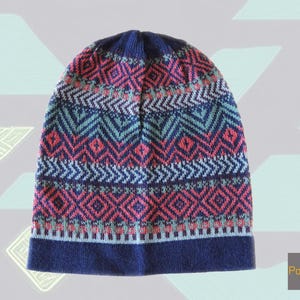 Unisex beanie baby alpaca 100%, multi color pattern jacquard knitted, women&#39;s hat, men&#39;s hat.