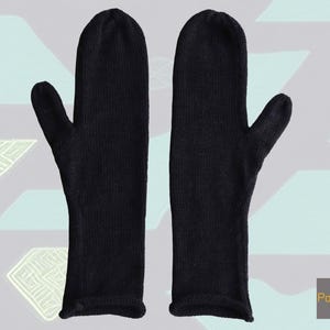 Women gloves, knitted mittens baby alpaca 100%, women alpaca wool mittens, winter alpaca gloves color black alpaca woolen women&#39;s gloves.
