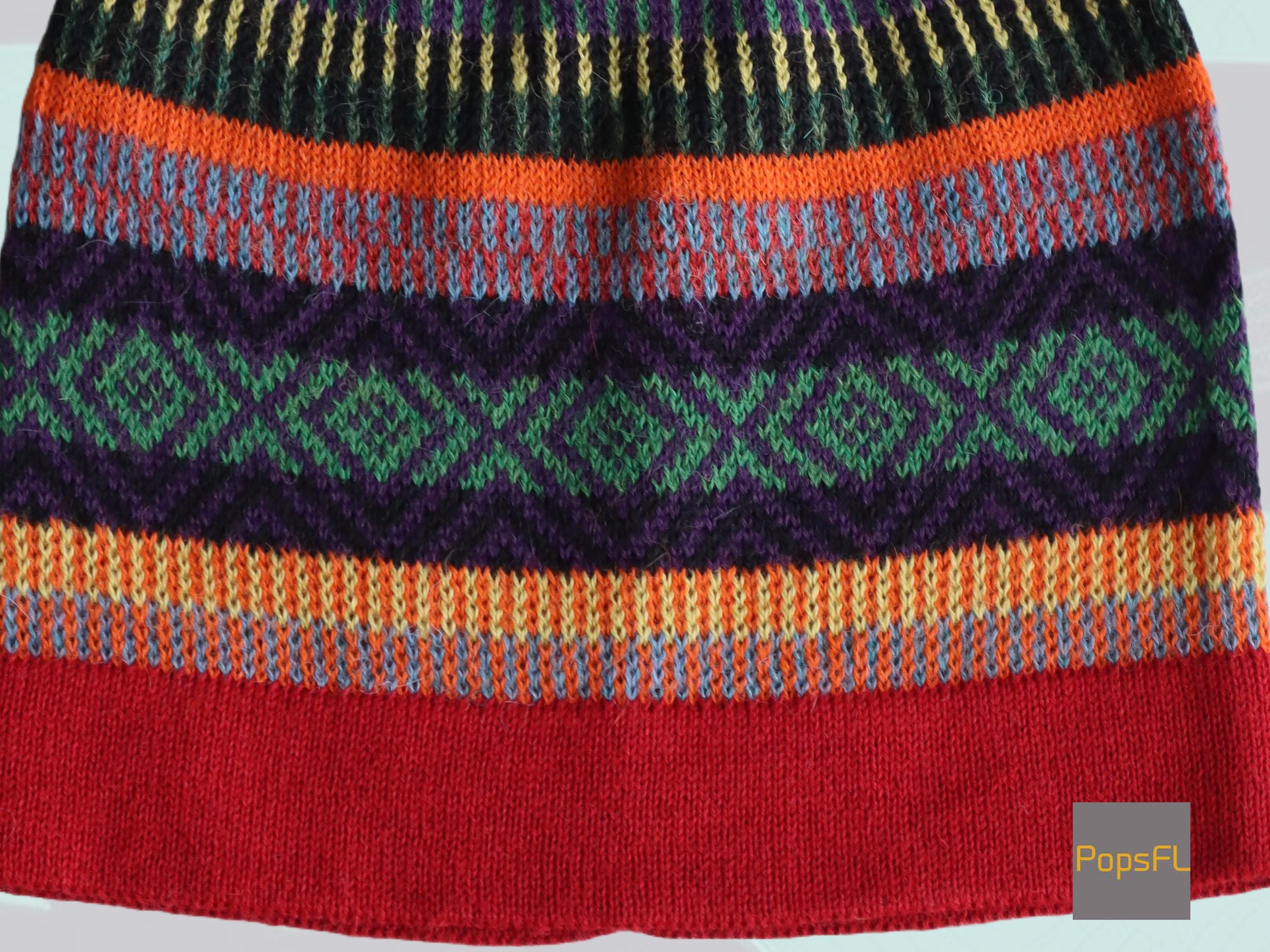 Baby Alpaca Beanie, Multi Color Pattern Jacquard Knitted  display picture 2