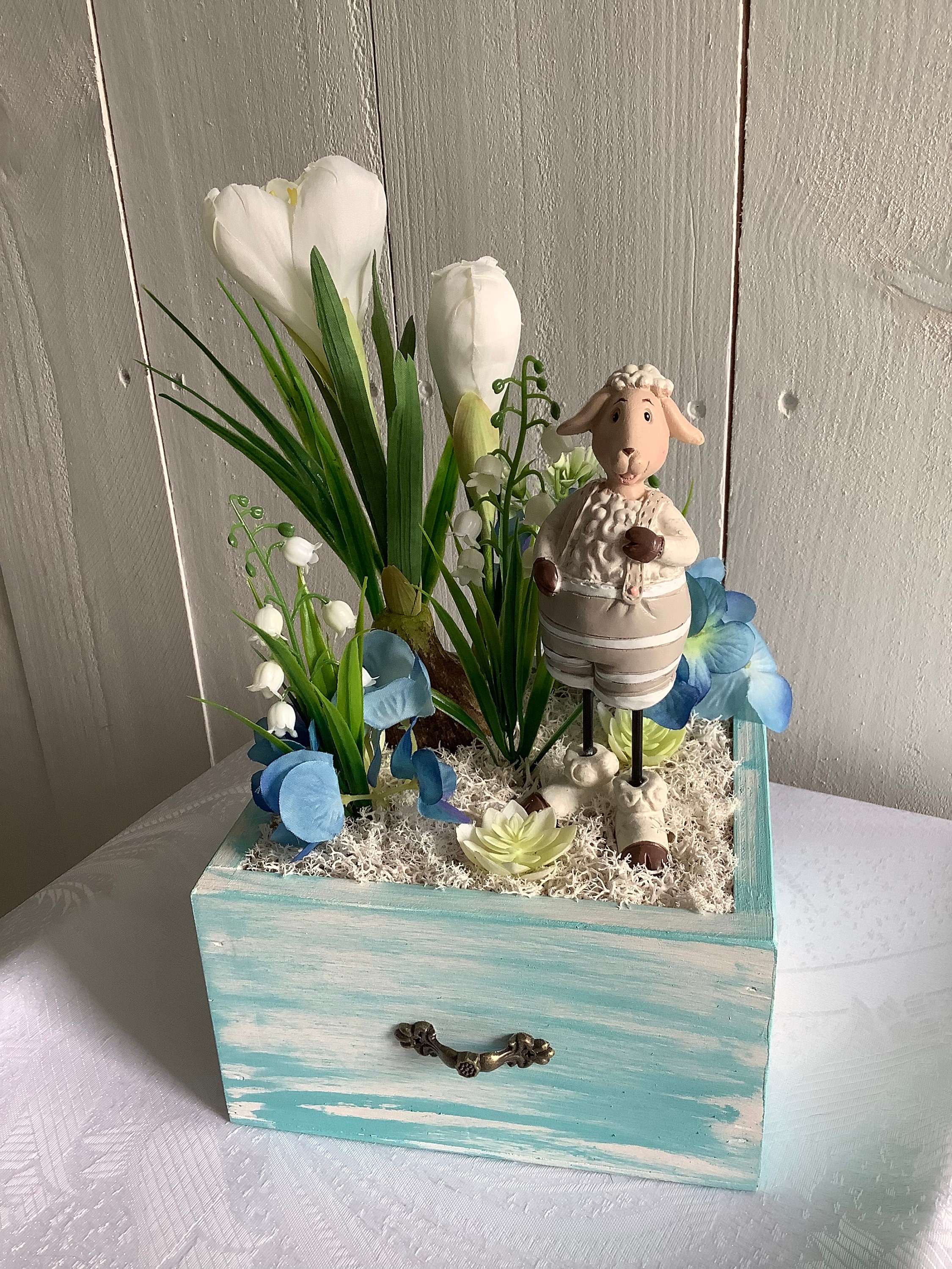 Décoration Pâques/Printemps - Centre de Table Façon Tiroir