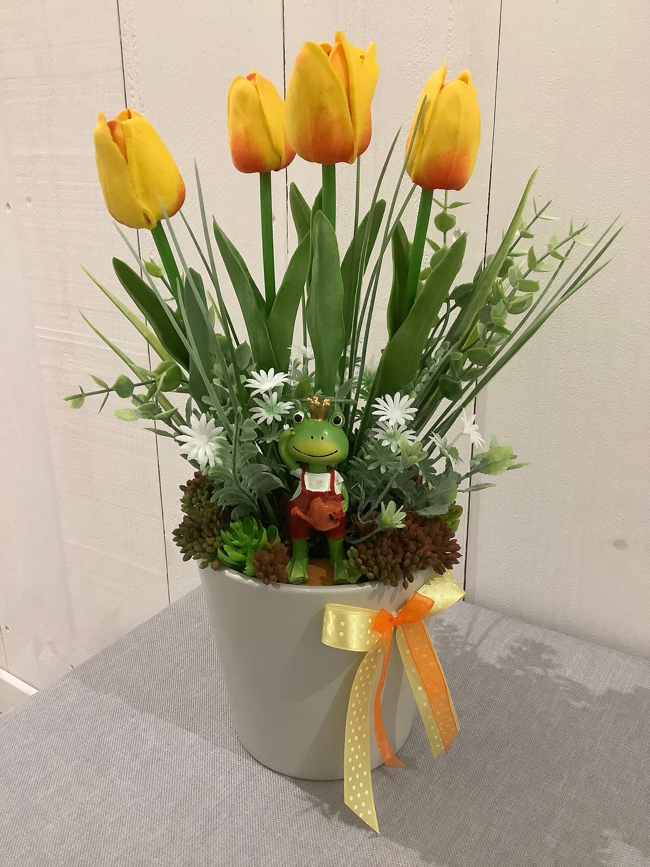 Cadeau Fête Des Mères - Joli Arrangement Floral en Cache-Pot Pour Printemps