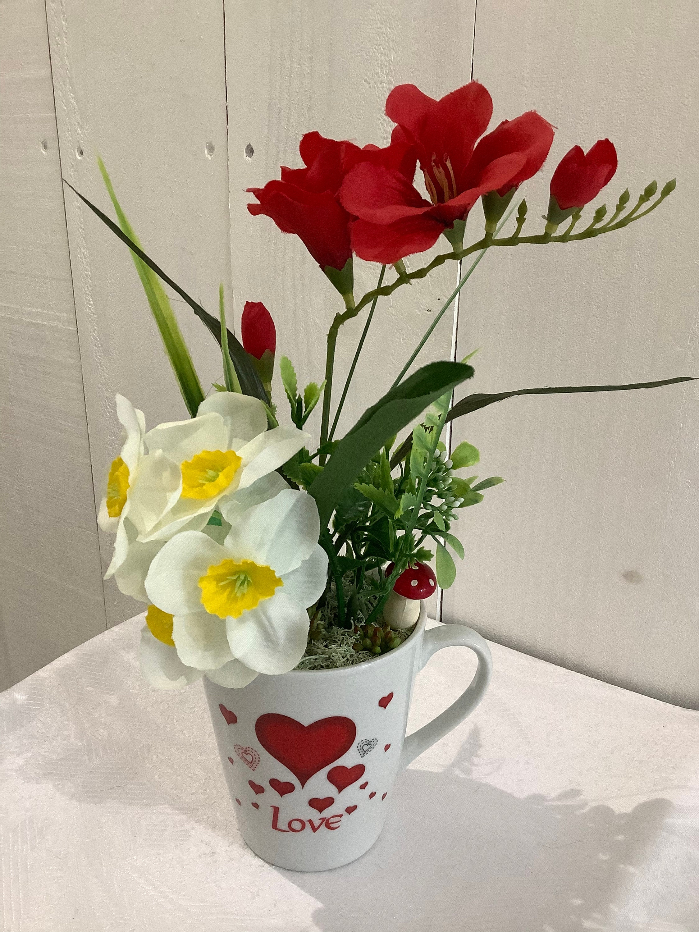 Cadeau Fête Des Mères - Petite Arrangement Floral en Tasse Décoration Printemps