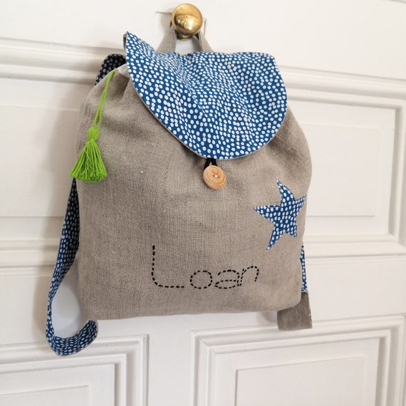 Sac à dos enfant personnalisable bleu