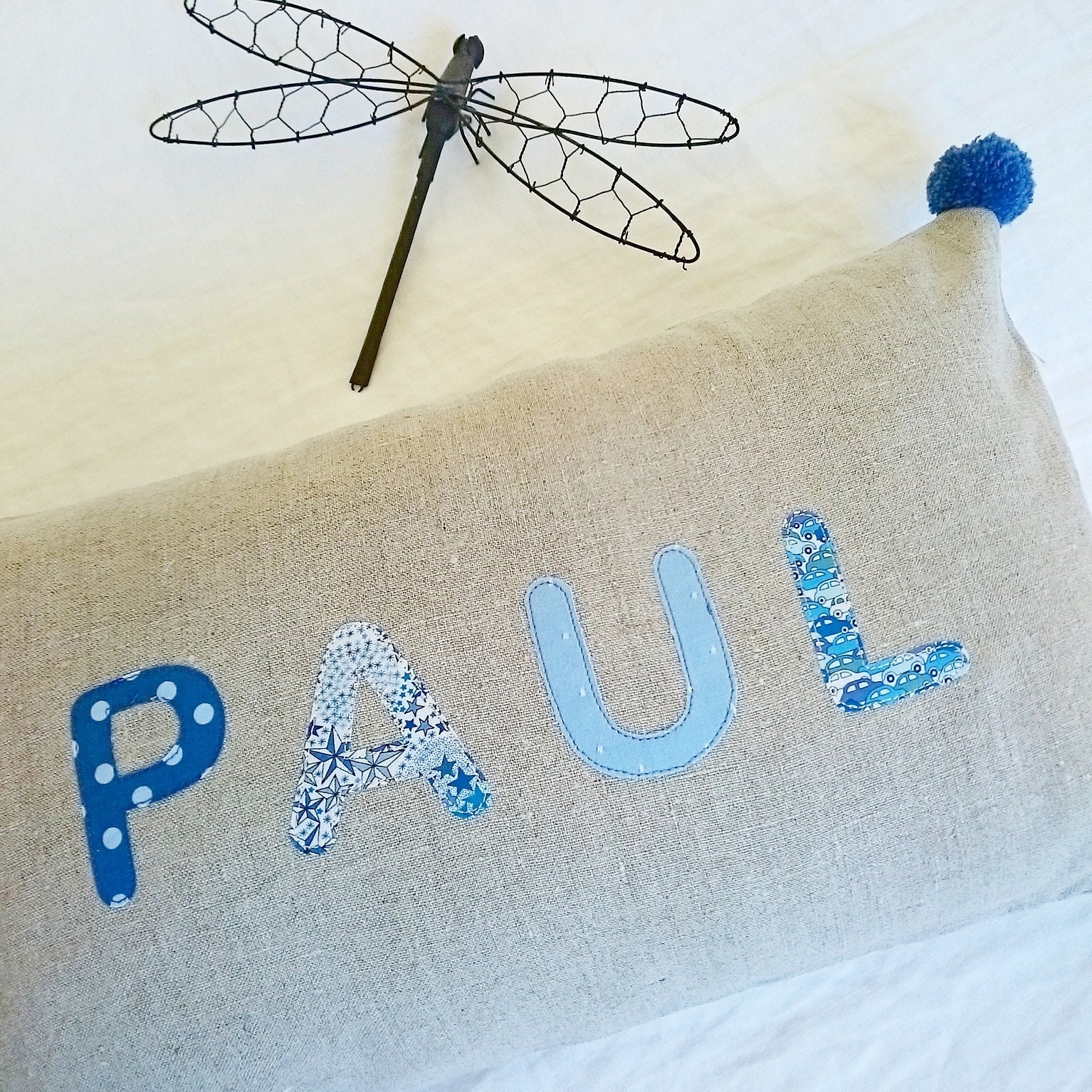 Coussin Personnalisé en Lin et Liberty