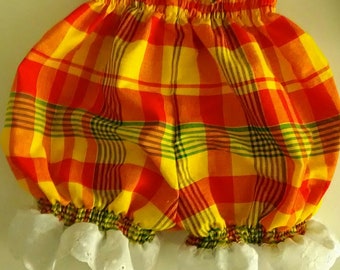 Short Bébé en Madras Dentelle et Smock