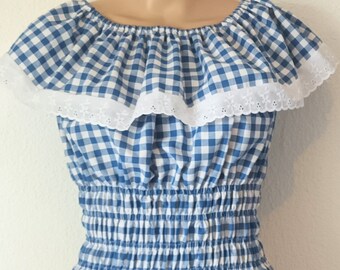 Corsage femme en Coton Dentelle et Smock
