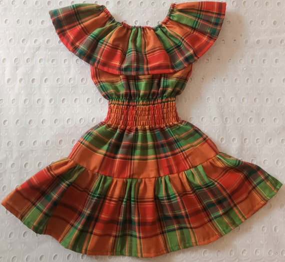 Robe Fille En Madras Et Smock Etsy Israel