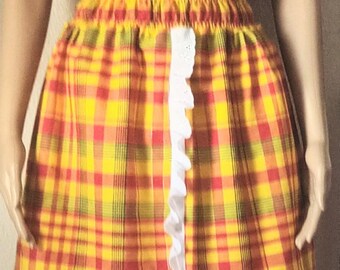 Robe Femme  en Madras Dentelle et Smock