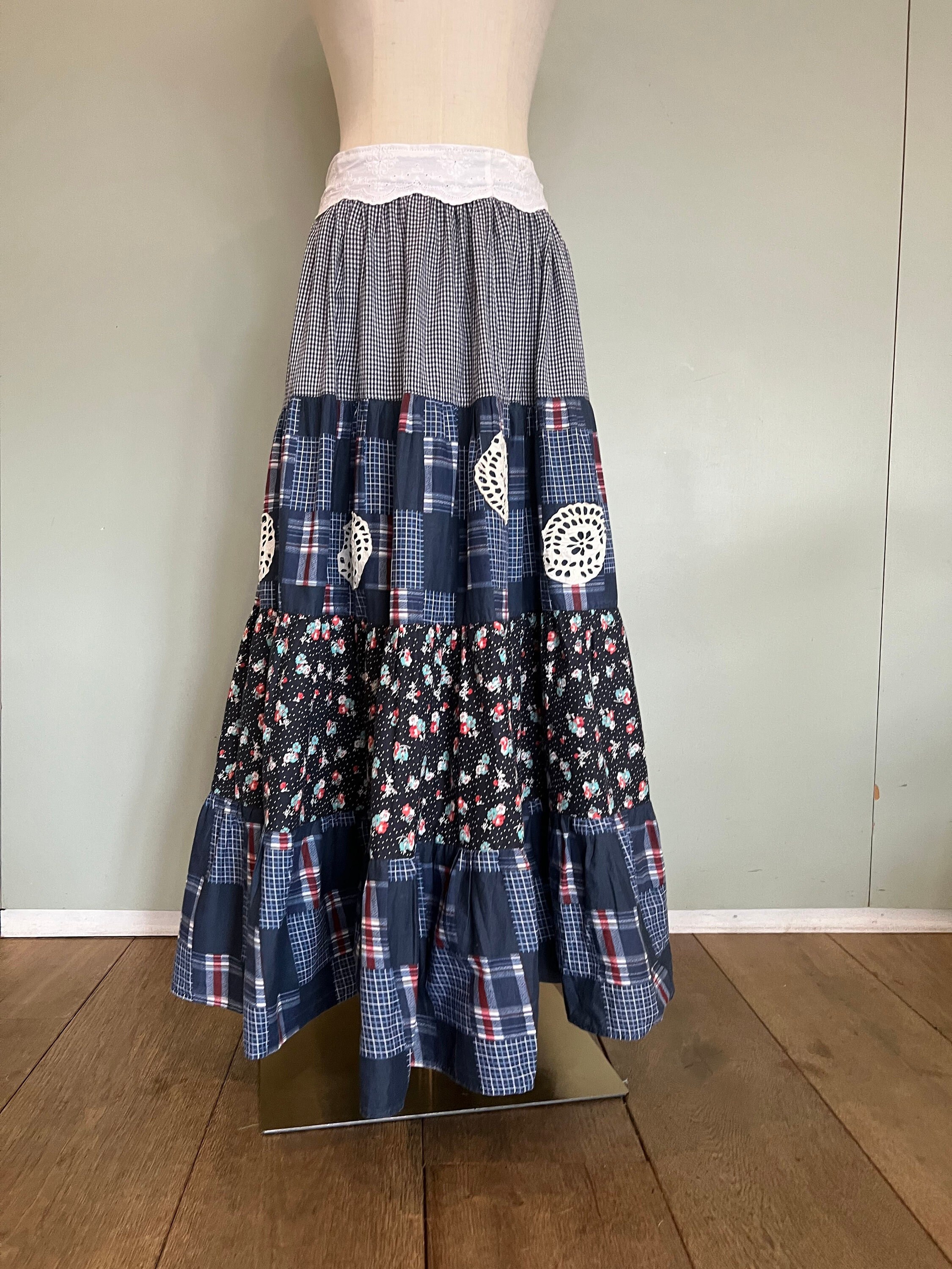 Vintage tiered cheap skirts