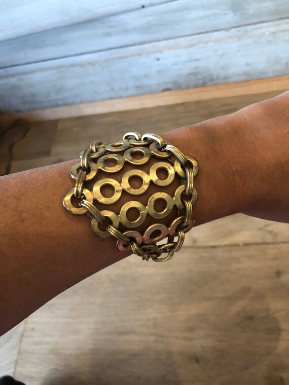 60s Modernist, link cuff bracelet.