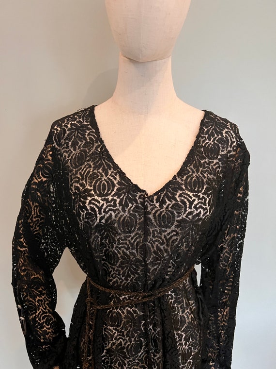 20s black lace blouse - Gem