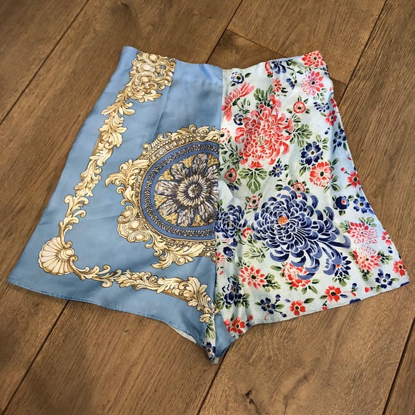 50s silk, mixed scarves shorts