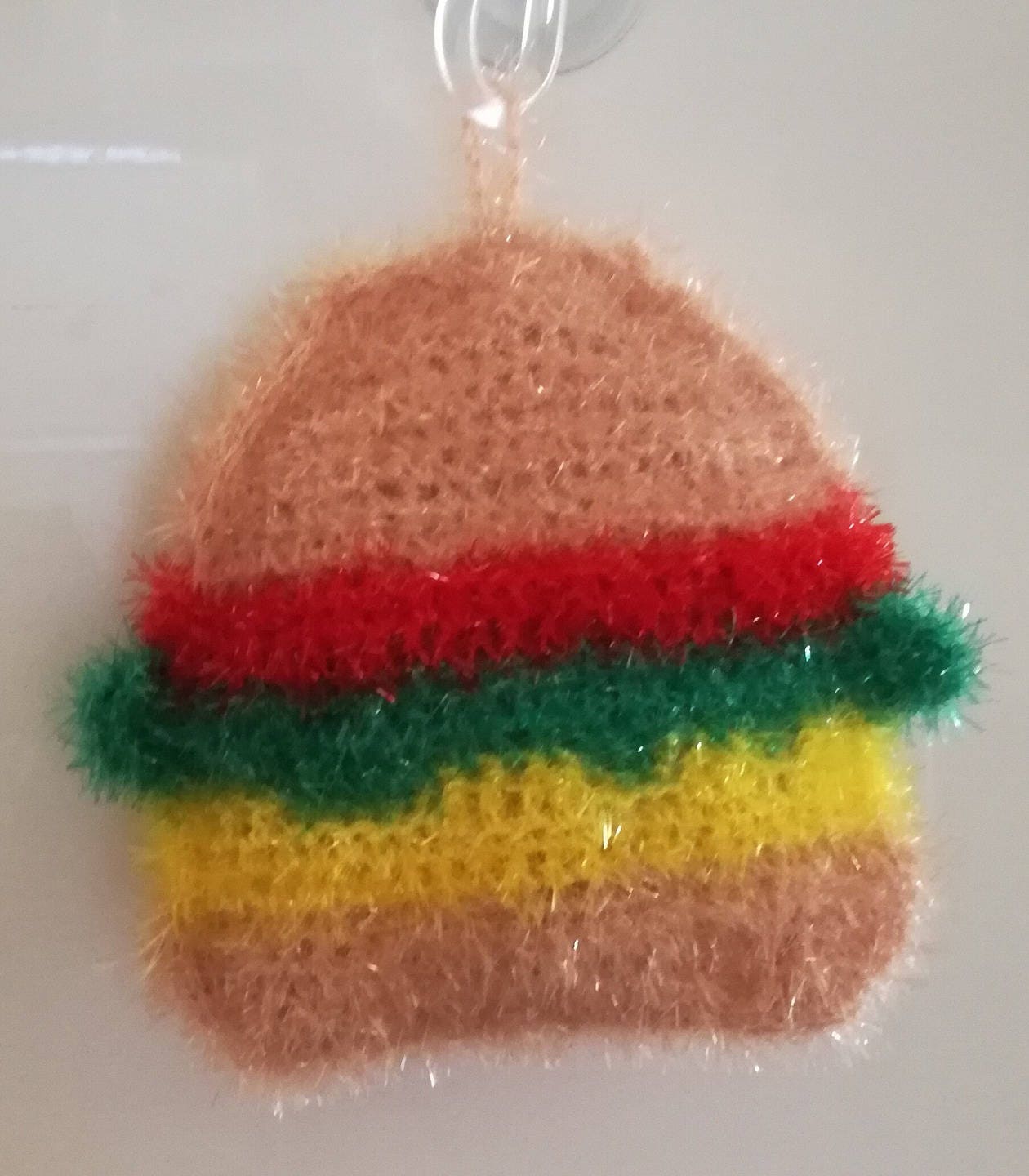 Éponge Rigolote Crocheté( en Fibres Spécial Éponge Forme de Hamburger