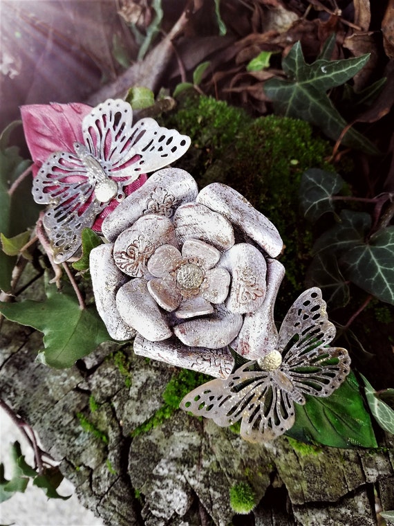 Frozen rose fairy hairclip, winter hairstyle