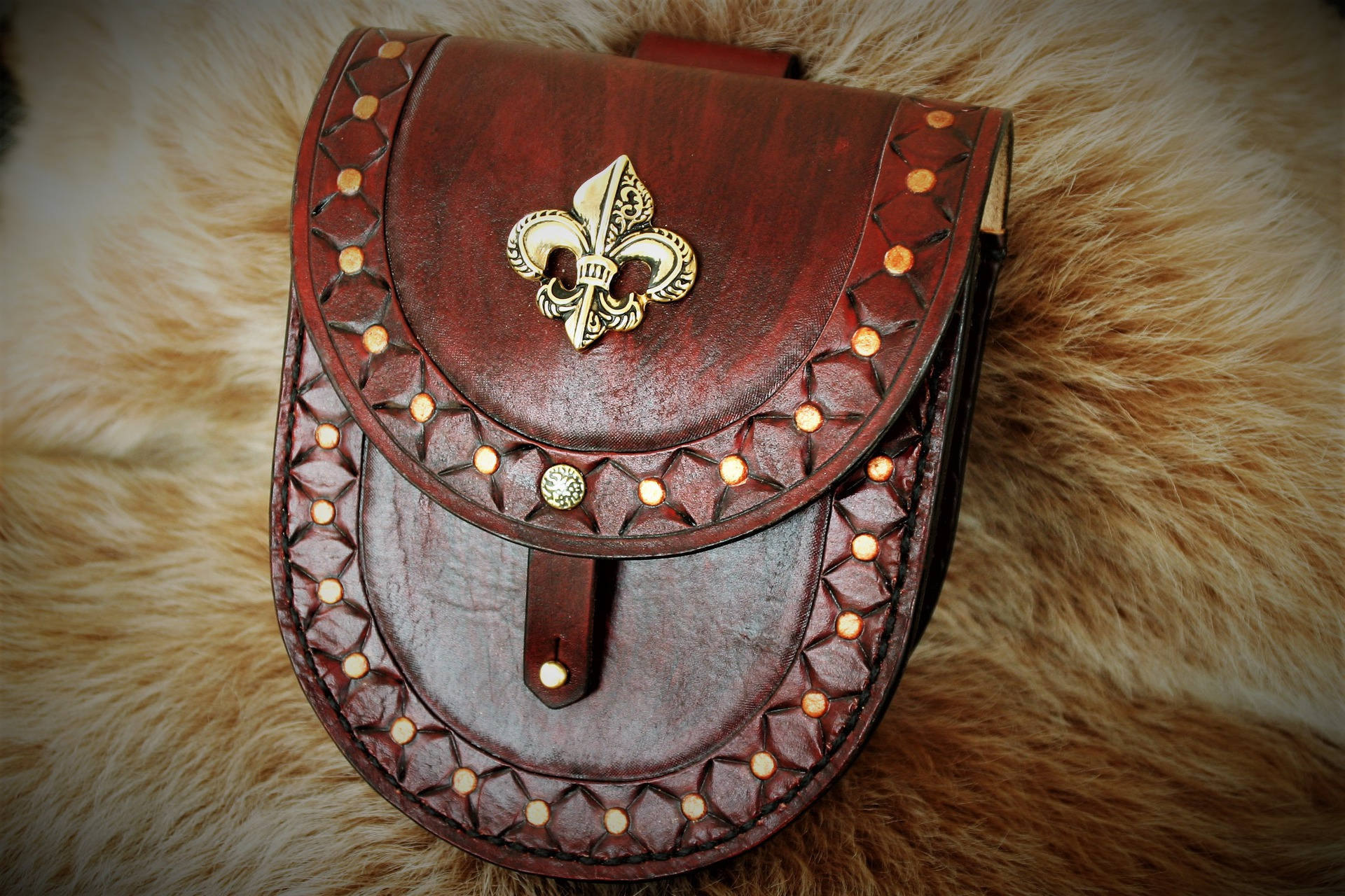 Satchel medieval Belt pouch purse mixed Fleur de Etsy