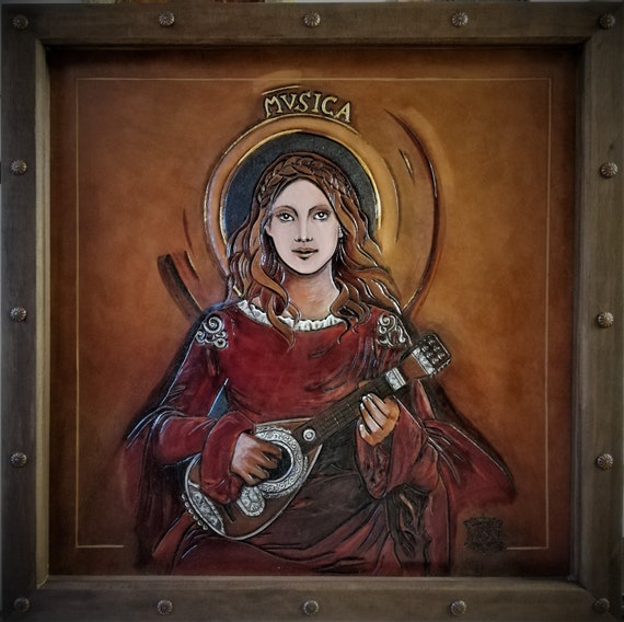 MUSICA leather Art Painting, muse