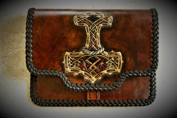 Tablet sleeve, ipad case, carved genuine leather, Viking, norse pattern, perfect gift for warrior