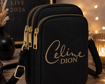 Pochette bandoulière Céline Dion – Doré pailleté
