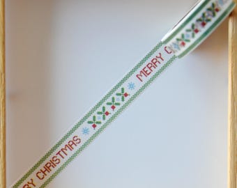 Masking tape - motif "MERRY CHRITMAS" - 1.5cm x 10m