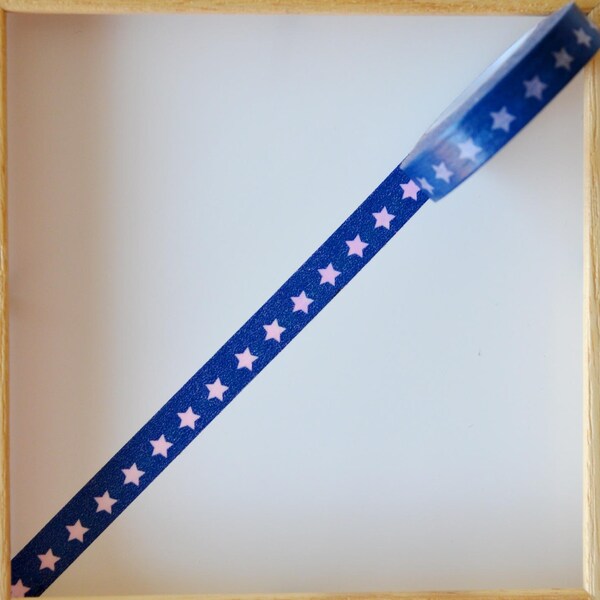 Masking tape - motif "ETOILES BLEU JEAN"- 1cm x 10m