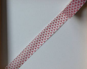 Masking tape - motif "PETITS CHEVRONS" - rouge 1.5cm x 10m