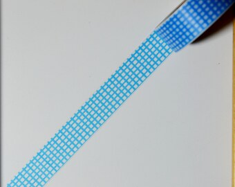 Masking tape - motif "QUADRILLAGE BLEU" - 1.5cm x 10m