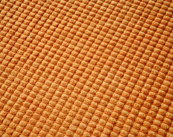 "Quilted effect" ORANGE ribbed Velvet fabrics