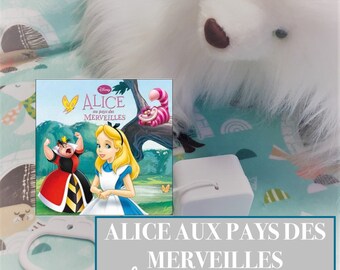 ALICE  aux pays des MERVEILLES- Boîte à musique à ficelle pour doudou/jouets