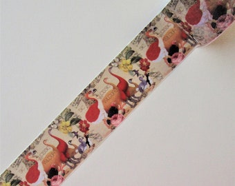 Masking tape - pattern "VINTAGE Flamingo" - 3cm x 5 m