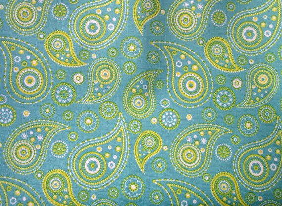Tissu Coton imprimé arabesque bleu
