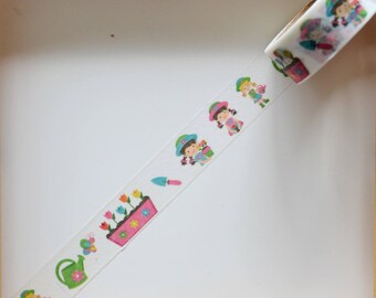 Masking tape - motif "LES PETITES JARDINIERES" - 1.5cm x 10m