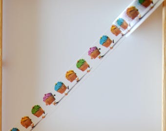 Masking tape - motif "CUP CAKE"- 1.5cm x 10m