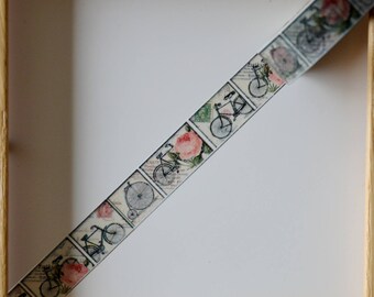 Masking tape - motif "BICYCLETTE VINTAGE" - 1.5cm x 10m