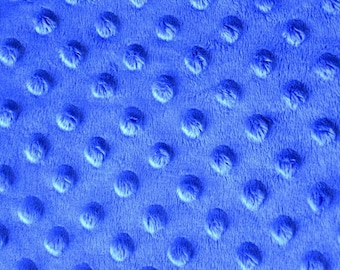 Midnight Blue minkee fabric polka dot pattern