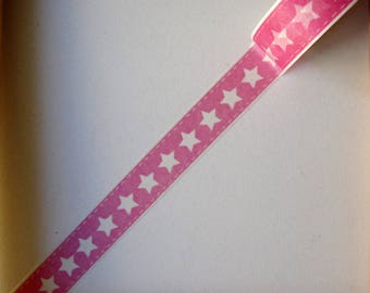 Masking tape - motif "ETOILE ROSE" - 1.5cm x 10m