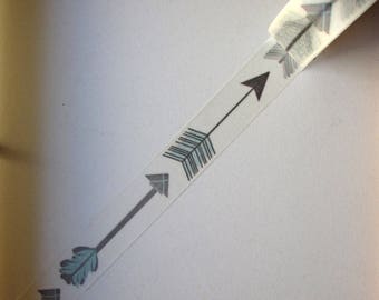 Masking tape - motif "FLECHE PLUME" - 1.5cm x 10m