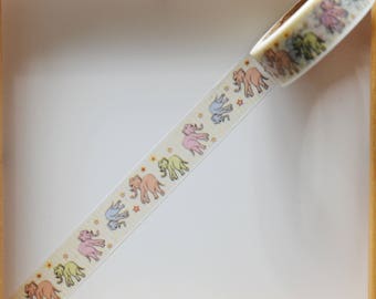 Masking tape - motif "PETIT ELEPHANT"- 1.5cm x 10m