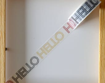 Masking tape - motif "HELLO" - 1.5cm x 10m