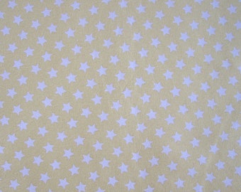 JERSEY de coton JAUNE motif "ETOILES"