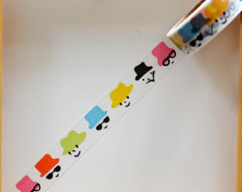 Masking tape - motif "CHAPEAU/LUNETTE" - 1.5cm x 10m