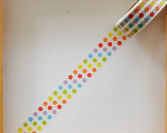 Masking tape - motif "POIS FLUO" - 1.5cm x 10m