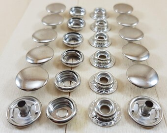 5 Snap Buttons 15 or 17 mm with Double Heads, Reversible Snaps, Silver, Gold, Bronze or Old Nickel Colors