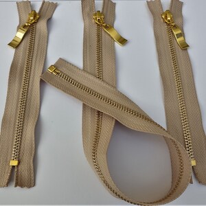 High-end Gold, Silver, Black or Bronze Metal Zipper Customized from 10 to 120 cm image 7