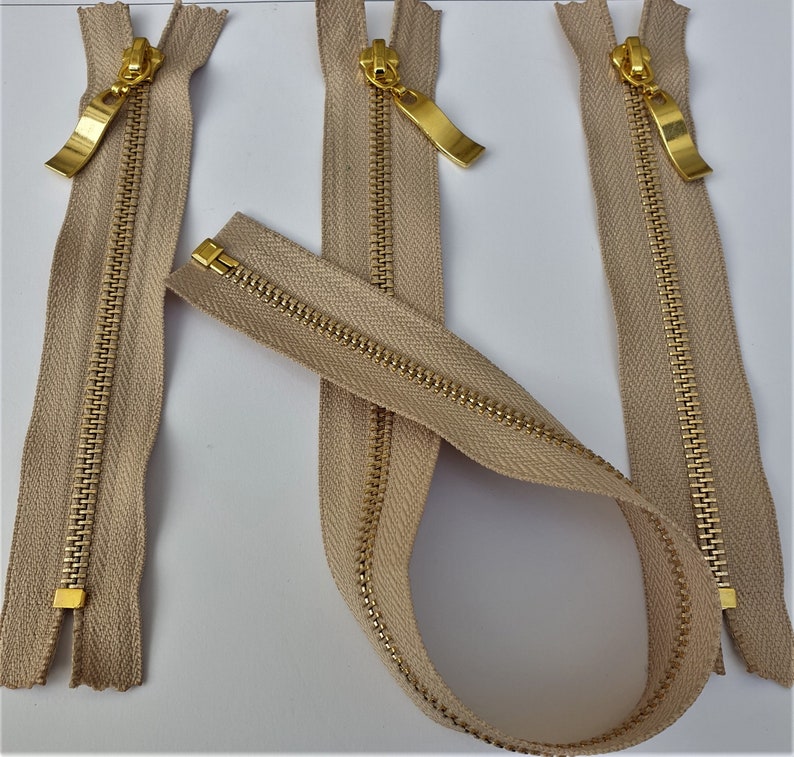 High-end Gold, Silver, Black or Bronze Metal Zipper Customized from 10 to 120 cm image 7