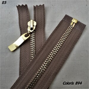High-end Gold, Silver, Black or Bronze Metal Zipper Customized from 10 to 120 cm image 5