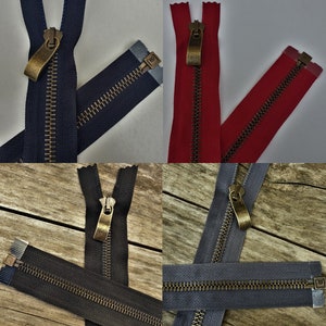 High-end Gold, Silver, Black or Bronze Metal Zipper Customized from 10 to 120 cm image 8