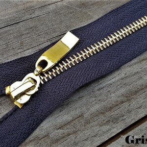High-end Gold, Silver, Black or Bronze Metal Zipper Customized from 10 to 120 cm image 3