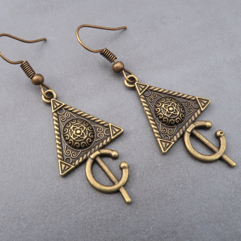Boucles D'oreilles Berbères Touaregs – Pendantes, Incrustations D'ébène, Argenté, Occasion
