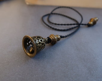 Vintage bell bookmark in Japanese Asian style